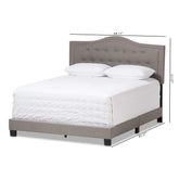 Emerson Modern and Contemporary Light Grey Fabric Upholstered Queen Size Bed Light Grey/Contemporary/Fabric Polyester 100% /Rubber Wood/MDF/Particle Board/Foam